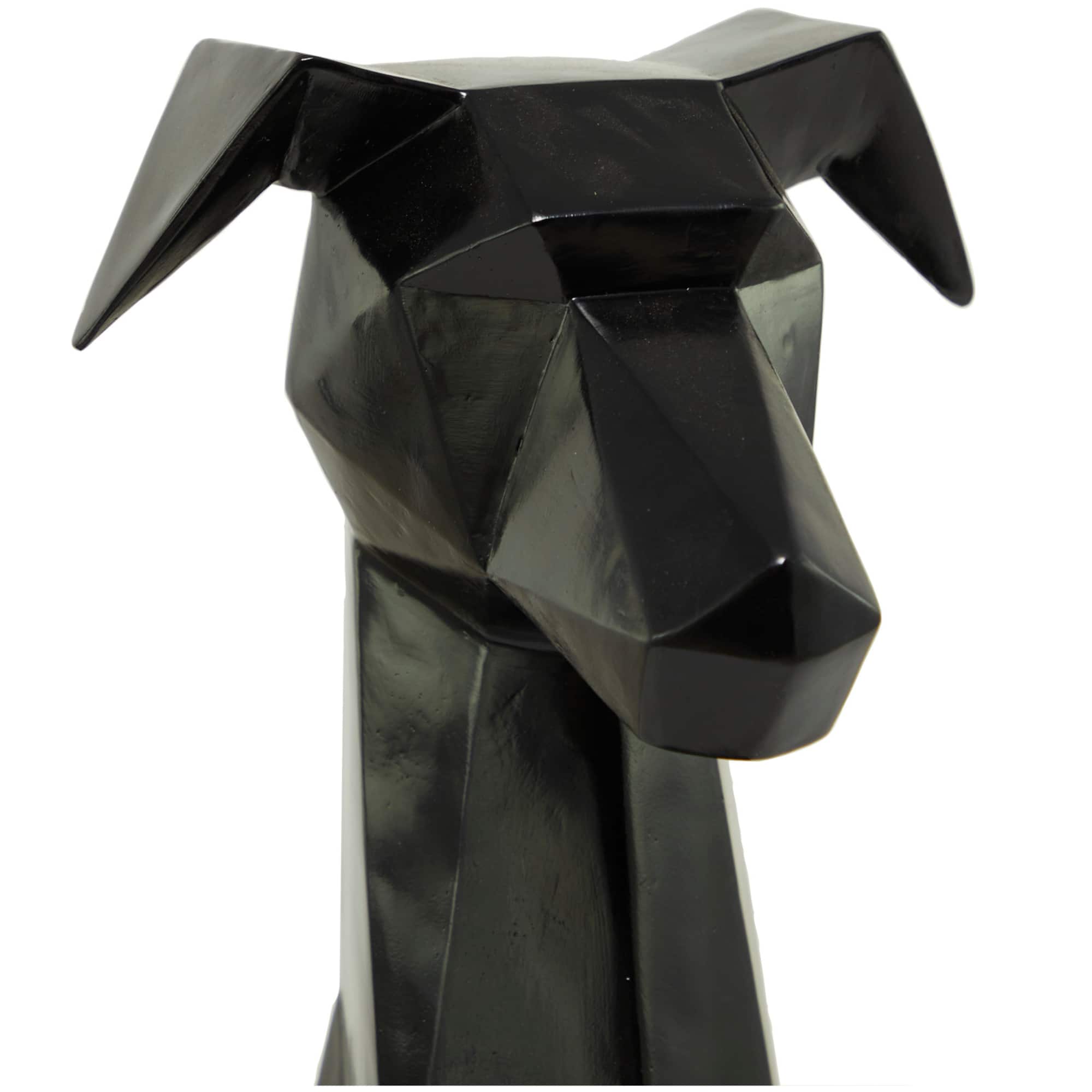 30" Silver Cubist Dog Sculpture
